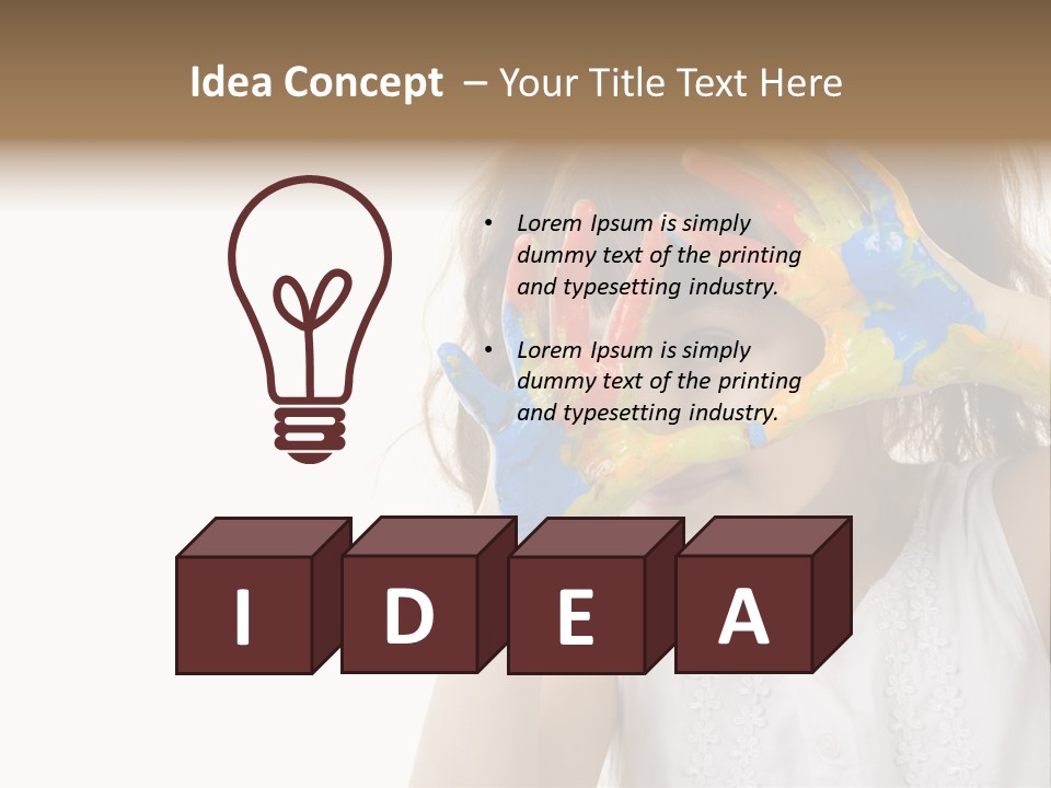 A Little Girl Holding Her Hands Up To Her Face PowerPoint Template