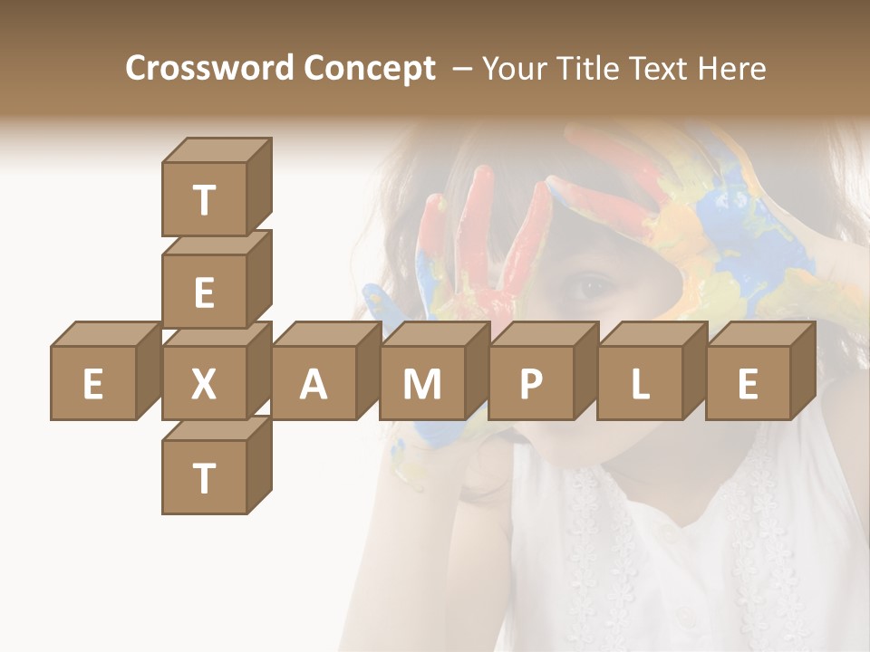 A Little Girl Holding Her Hands Up To Her Face PowerPoint Template