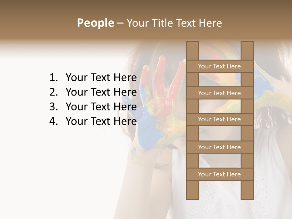 A Little Girl Holding Her Hands Up To Her Face PowerPoint Template