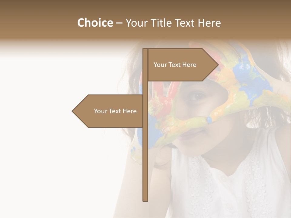 A Little Girl Holding Her Hands Up To Her Face PowerPoint Template