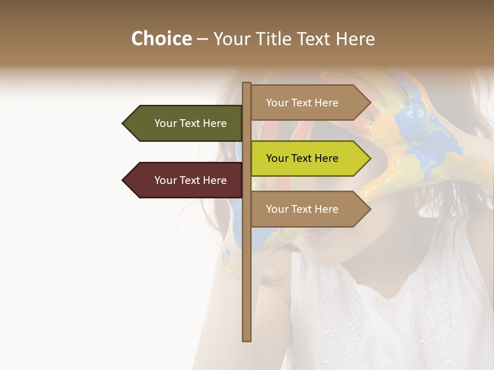 A Little Girl Holding Her Hands Up To Her Face PowerPoint Template