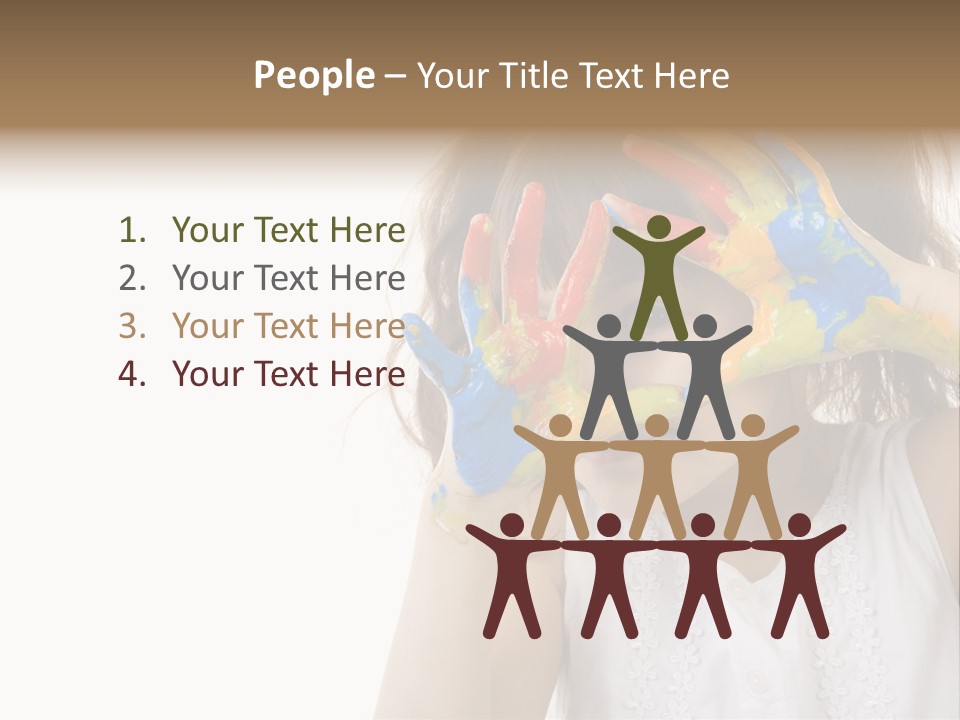 A Little Girl Holding Her Hands Up To Her Face PowerPoint Template