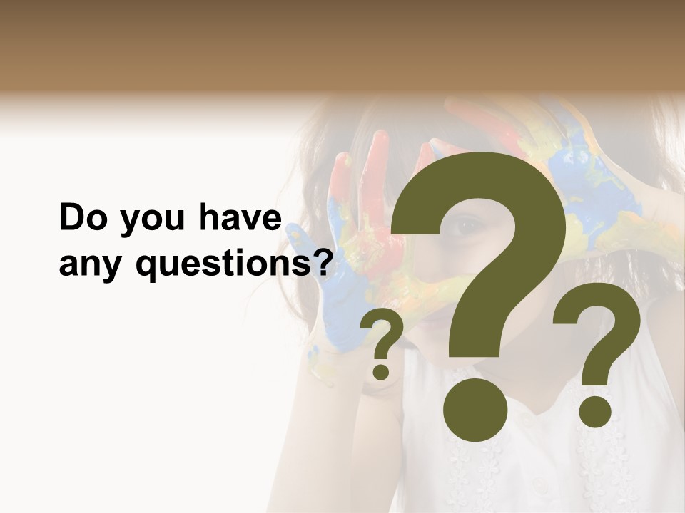 A Little Girl Holding Her Hands Up To Her Face PowerPoint Template