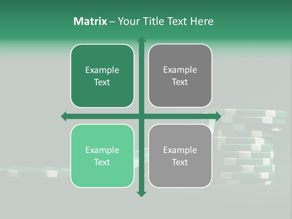 A Pile Of Green And White Poker Chips PowerPoint Template