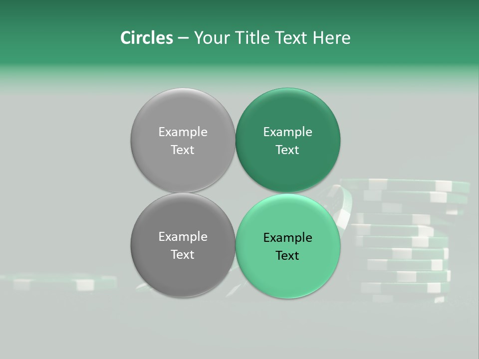 A Pile Of Green And White Poker Chips PowerPoint Template