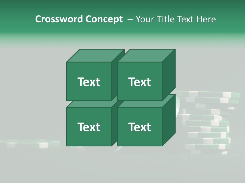 A Pile Of Green And White Poker Chips PowerPoint Template