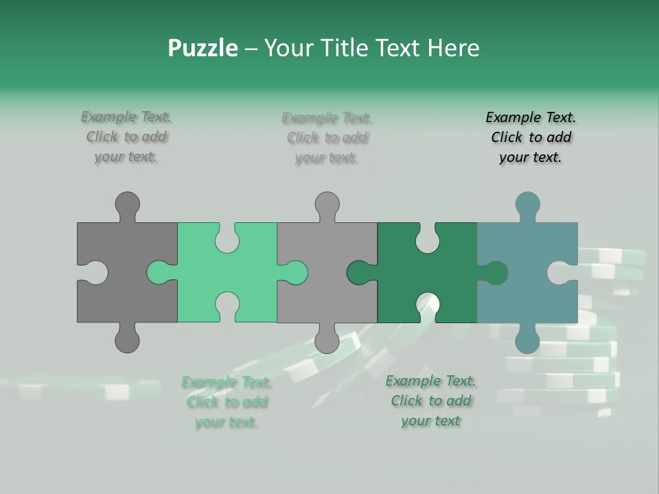 A Pile Of Green And White Poker Chips PowerPoint Template