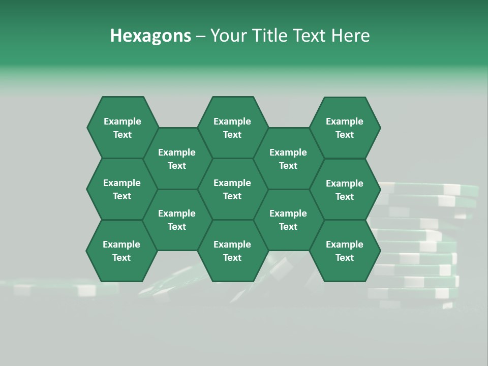 A Pile Of Green And White Poker Chips PowerPoint Template