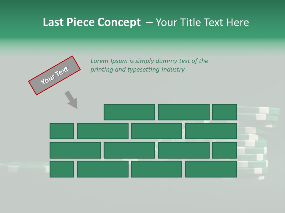 A Pile Of Green And White Poker Chips PowerPoint Template