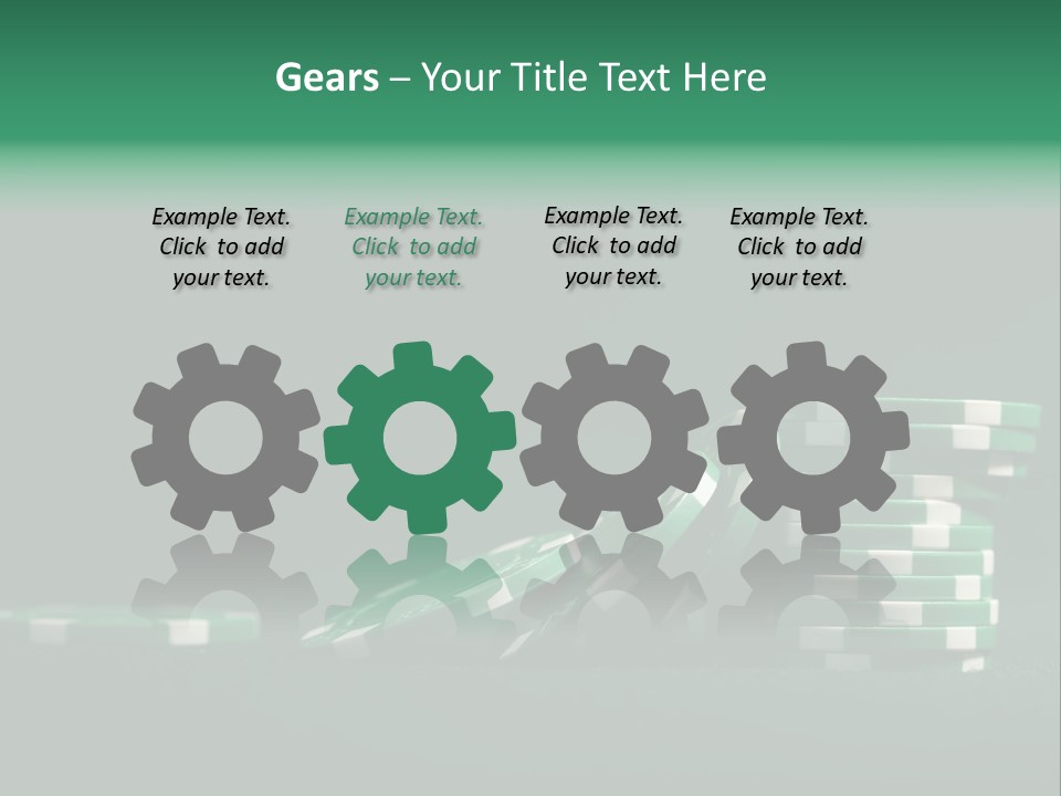 A Pile Of Green And White Poker Chips PowerPoint Template