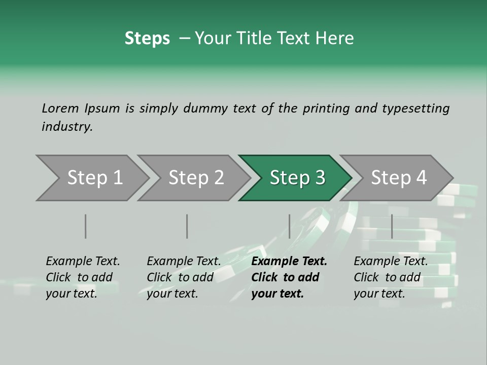 A Pile Of Green And White Poker Chips PowerPoint Template