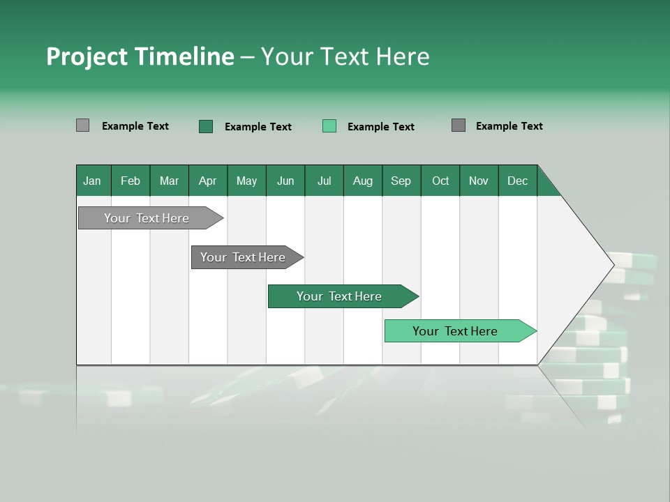 A Pile Of Green And White Poker Chips PowerPoint Template