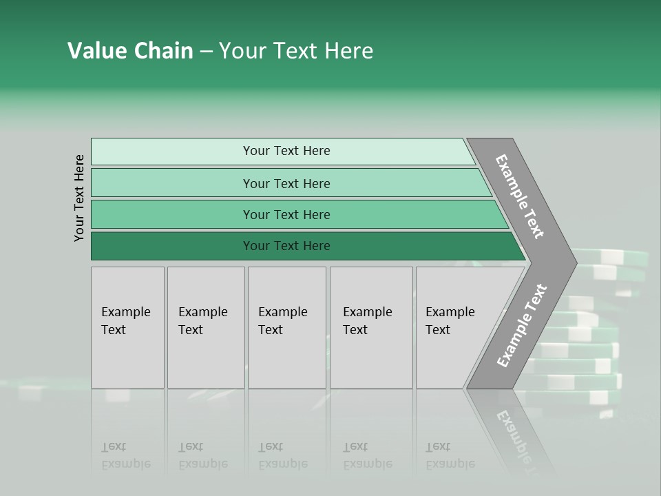 A Pile Of Green And White Poker Chips PowerPoint Template