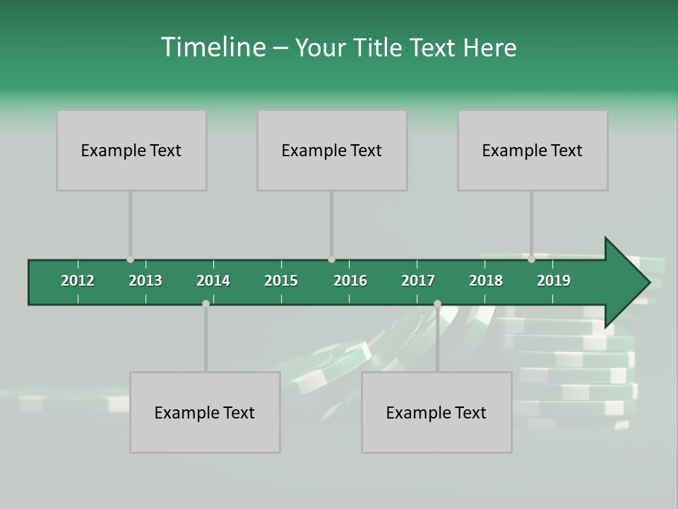 A Pile Of Green And White Poker Chips PowerPoint Template