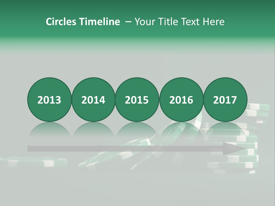 A Pile Of Green And White Poker Chips PowerPoint Template