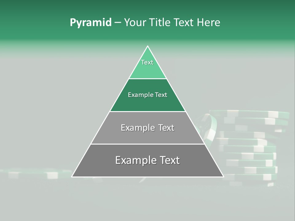 A Pile Of Green And White Poker Chips PowerPoint Template