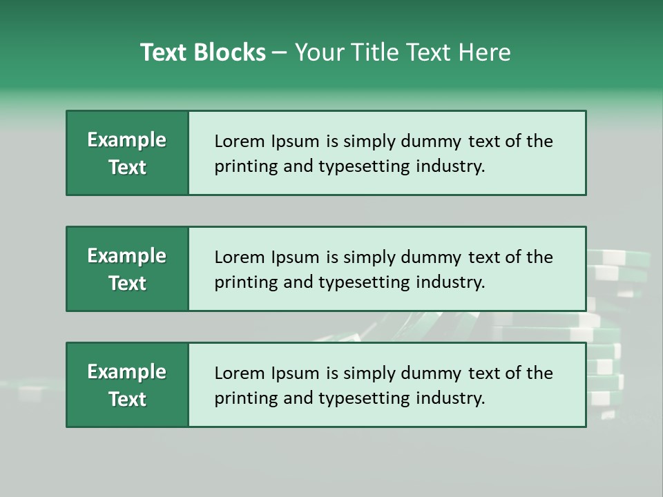 A Pile Of Green And White Poker Chips PowerPoint Template