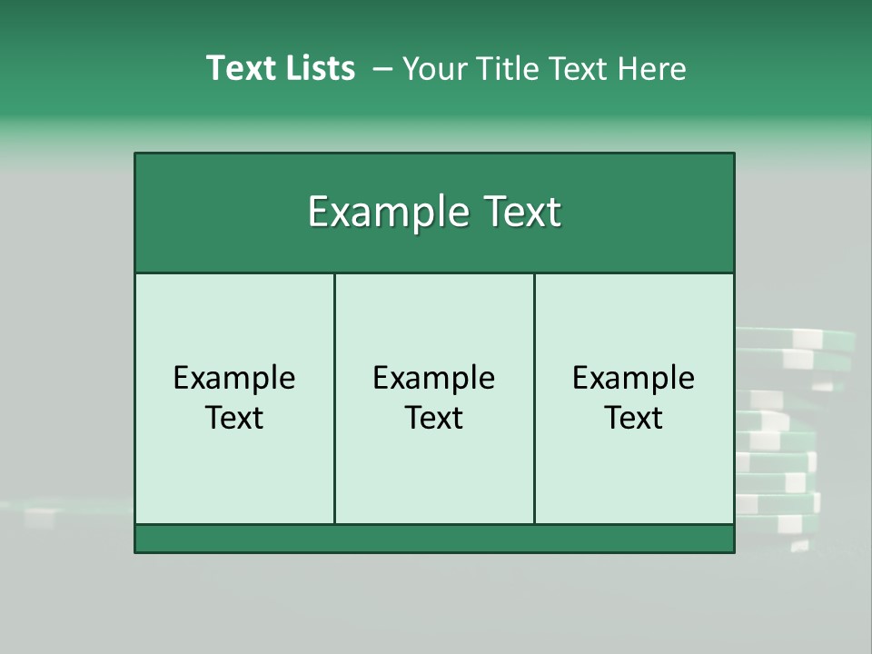 A Pile Of Green And White Poker Chips PowerPoint Template