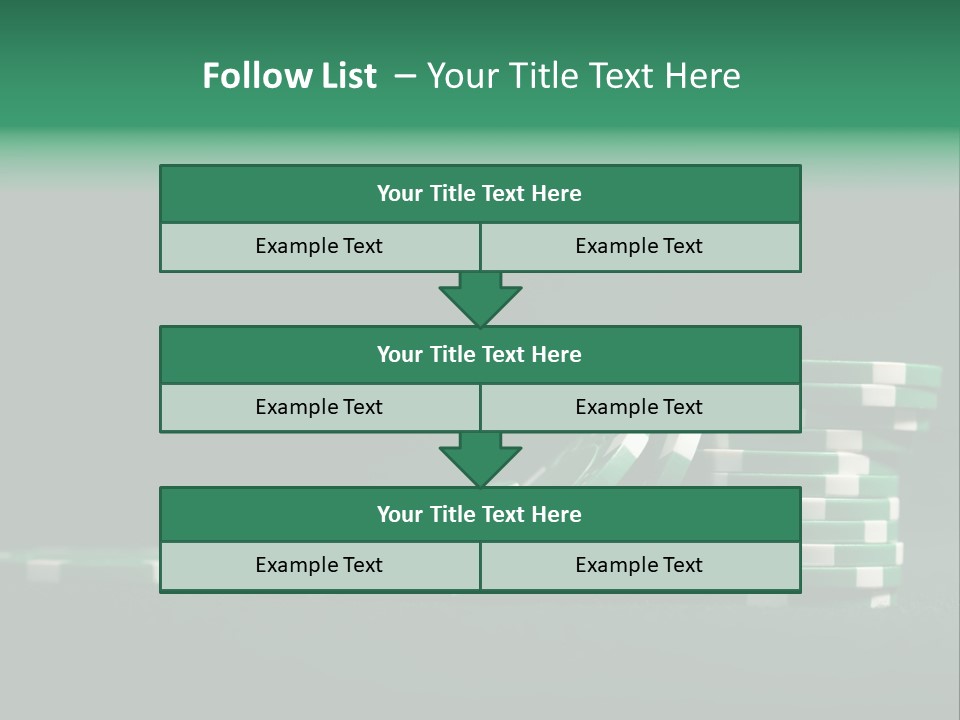 A Pile Of Green And White Poker Chips PowerPoint Template