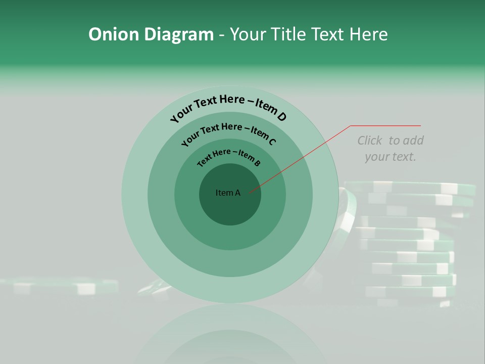 A Pile Of Green And White Poker Chips PowerPoint Template