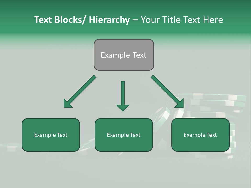 A Pile Of Green And White Poker Chips PowerPoint Template