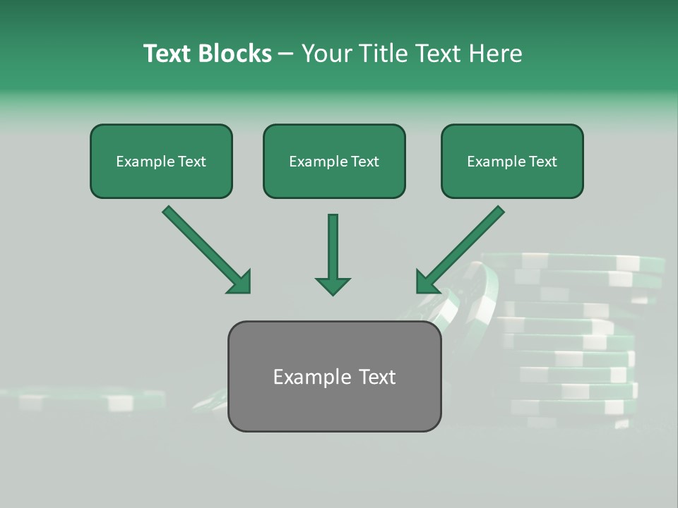 A Pile Of Green And White Poker Chips PowerPoint Template