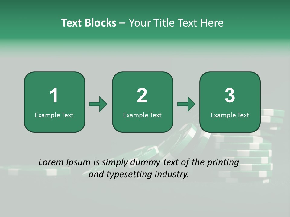 A Pile Of Green And White Poker Chips PowerPoint Template