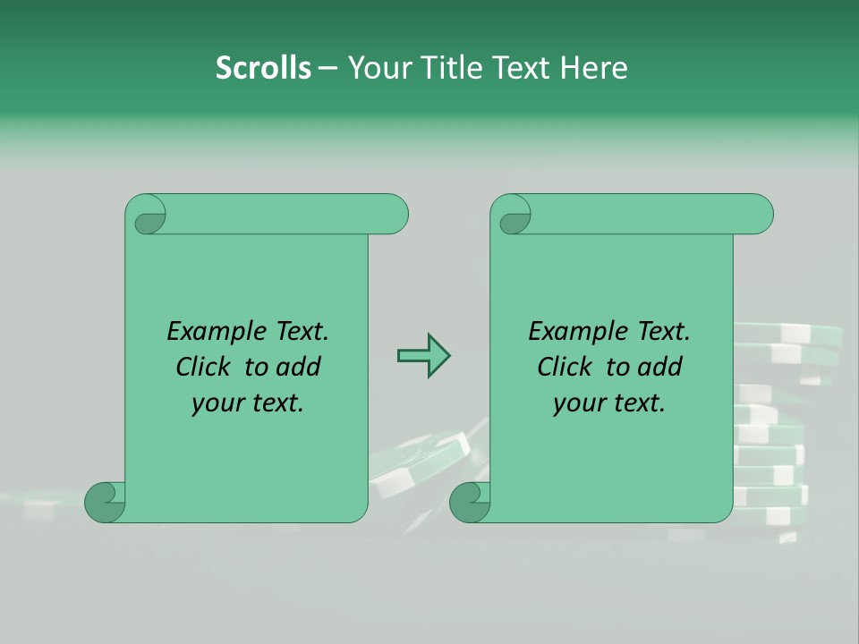 A Pile Of Green And White Poker Chips PowerPoint Template
