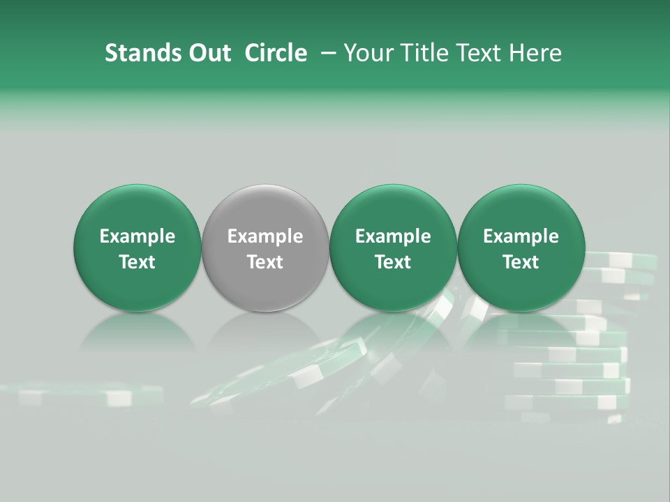A Pile Of Green And White Poker Chips PowerPoint Template