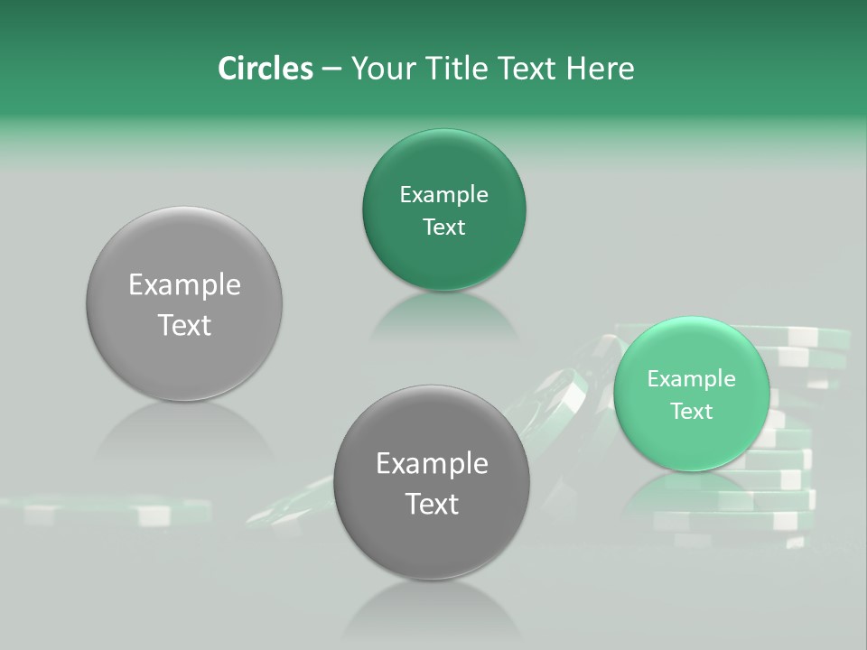 A Pile Of Green And White Poker Chips PowerPoint Template