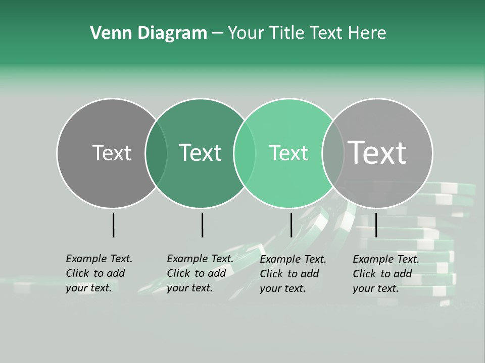 A Pile Of Green And White Poker Chips PowerPoint Template