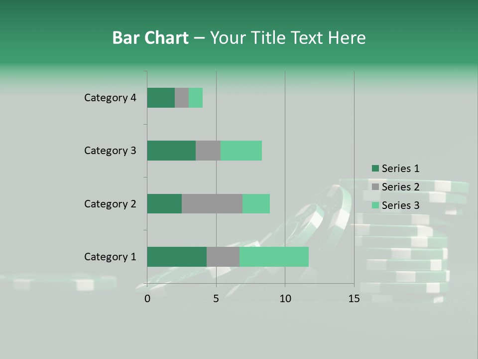 A Pile Of Green And White Poker Chips PowerPoint Template