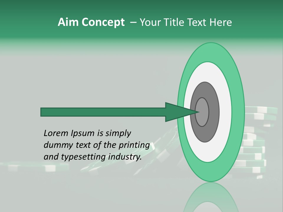 A Pile Of Green And White Poker Chips PowerPoint Template