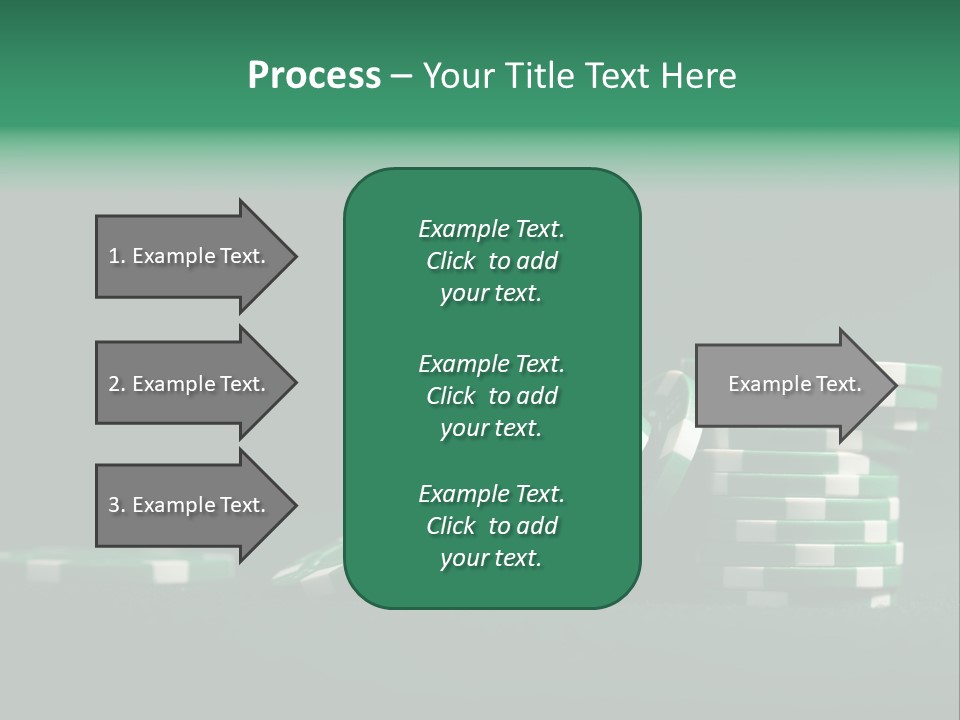 A Pile Of Green And White Poker Chips PowerPoint Template