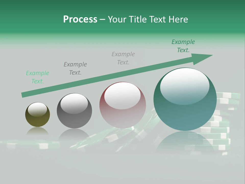 A Pile Of Green And White Poker Chips PowerPoint Template