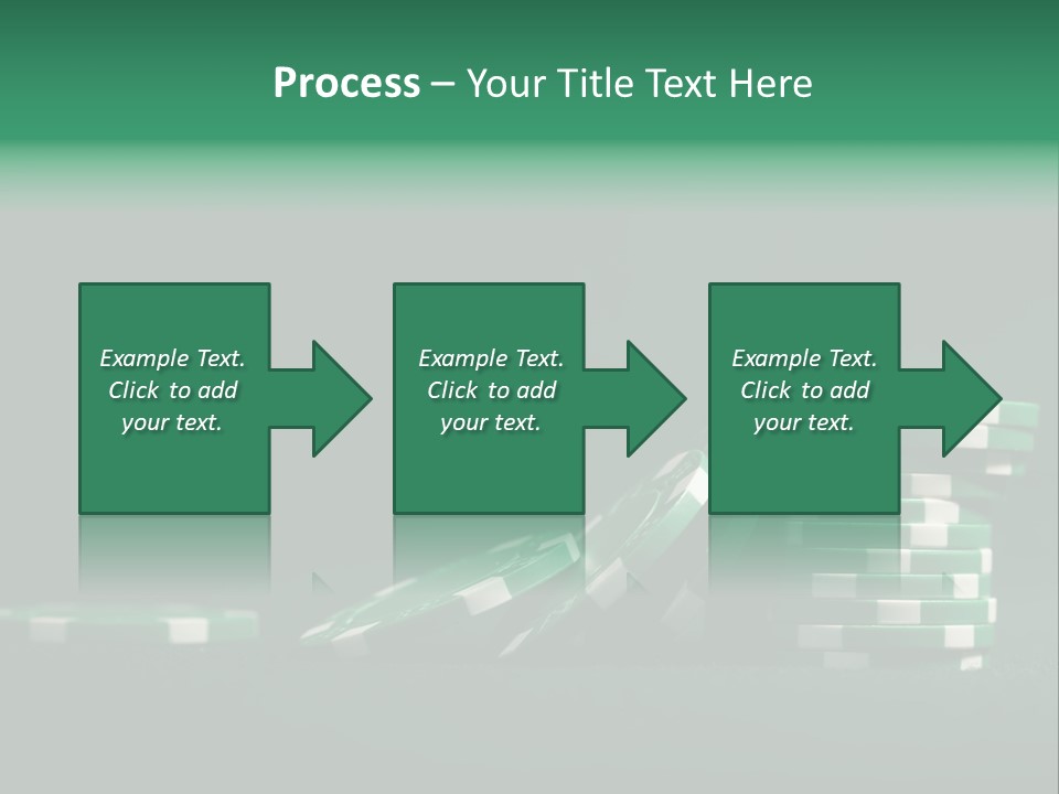 A Pile Of Green And White Poker Chips PowerPoint Template
