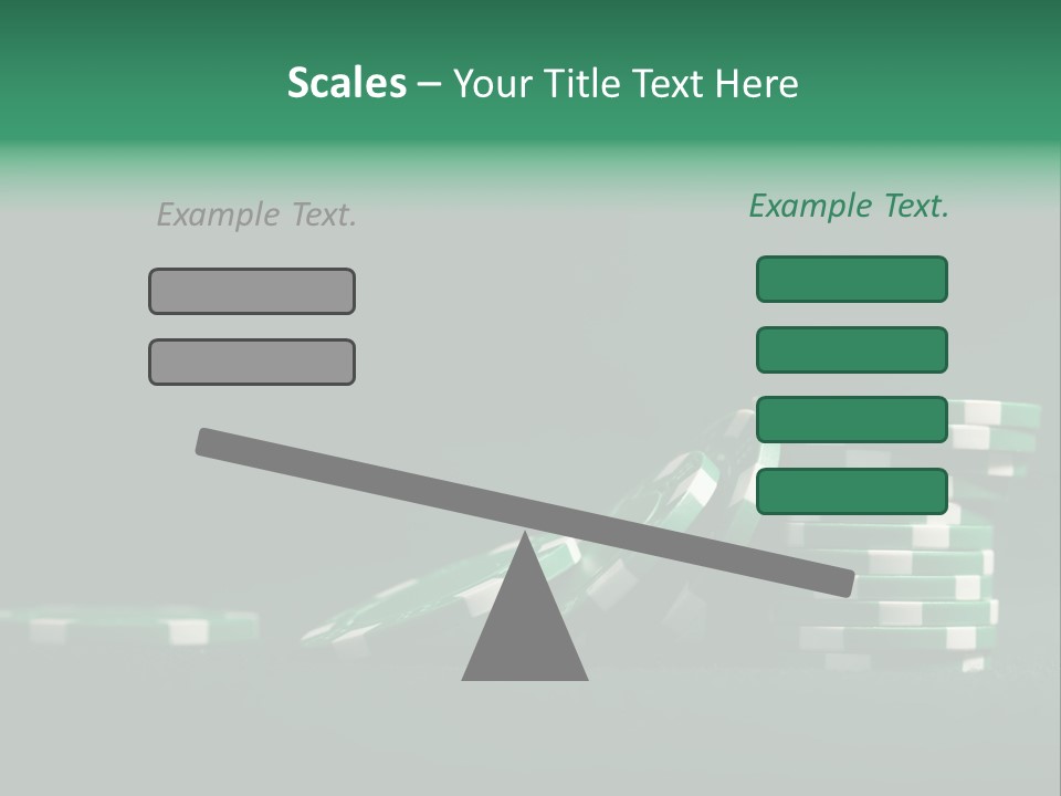 A Pile Of Green And White Poker Chips PowerPoint Template