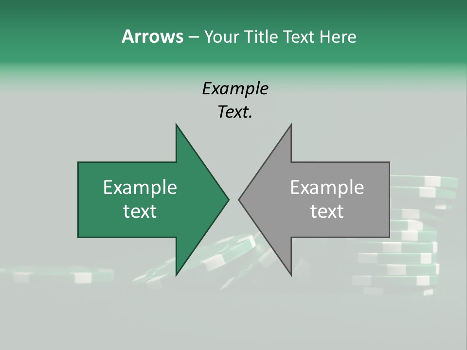 A Pile Of Green And White Poker Chips PowerPoint Template