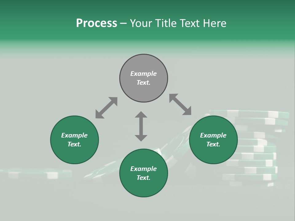 A Pile Of Green And White Poker Chips PowerPoint Template