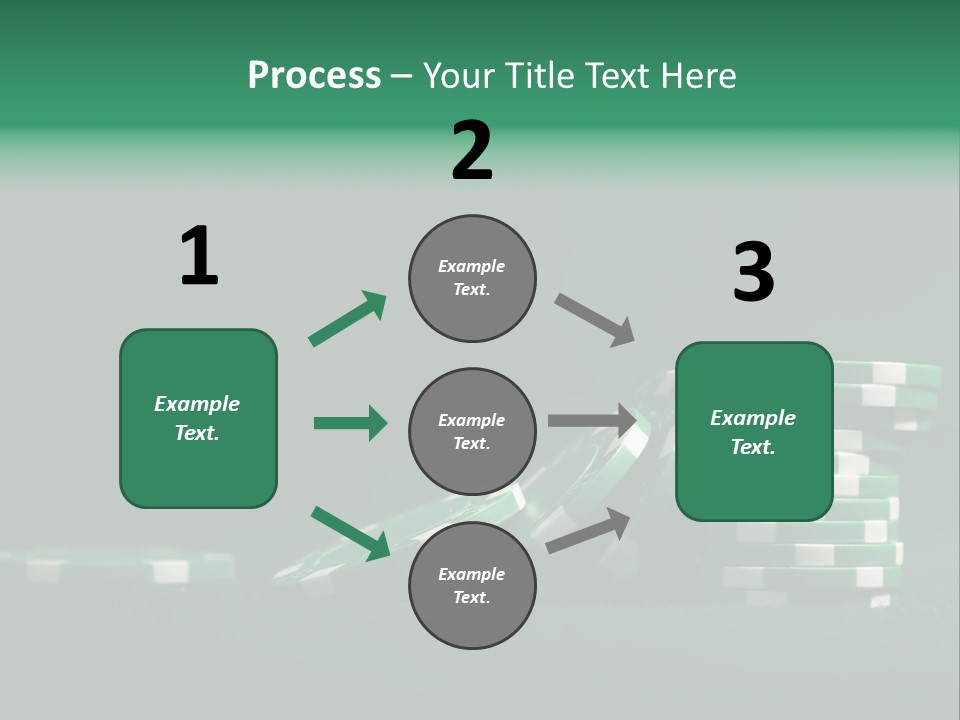 A Pile Of Green And White Poker Chips PowerPoint Template