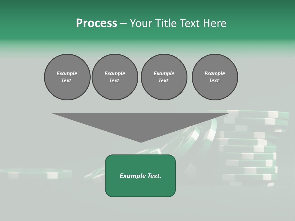 A Pile Of Green And White Poker Chips PowerPoint Template