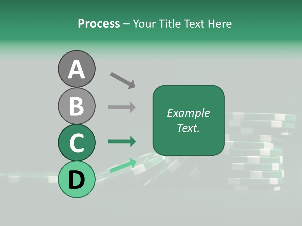 A Pile Of Green And White Poker Chips PowerPoint Template