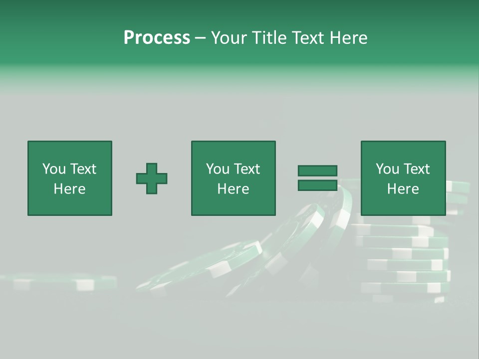 A Pile Of Green And White Poker Chips PowerPoint Template