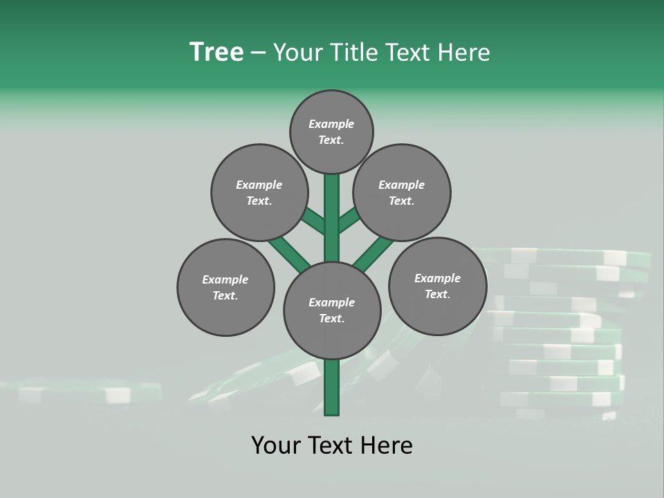 A Pile Of Green And White Poker Chips PowerPoint Template