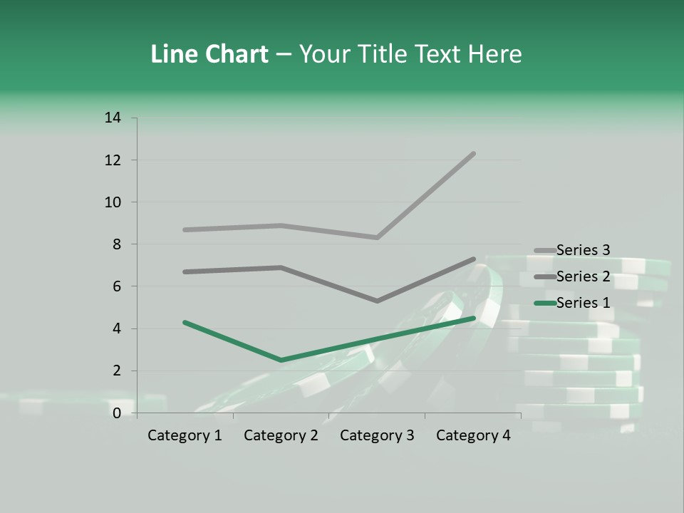 A Pile Of Green And White Poker Chips PowerPoint Template