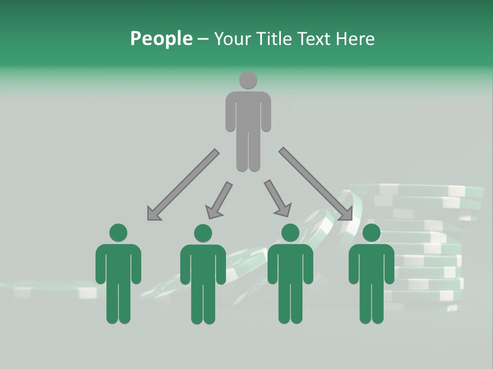 A Pile Of Green And White Poker Chips PowerPoint Template