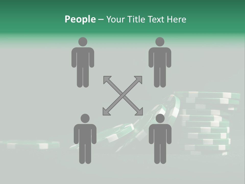 A Pile Of Green And White Poker Chips PowerPoint Template