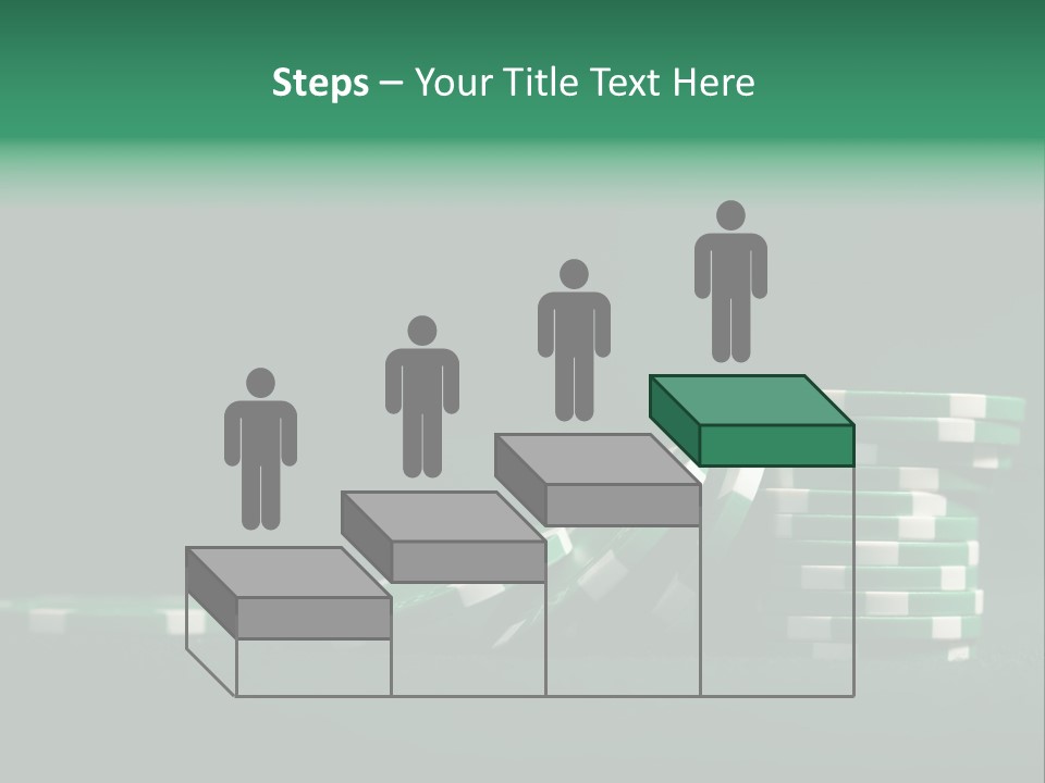 A Pile Of Green And White Poker Chips PowerPoint Template