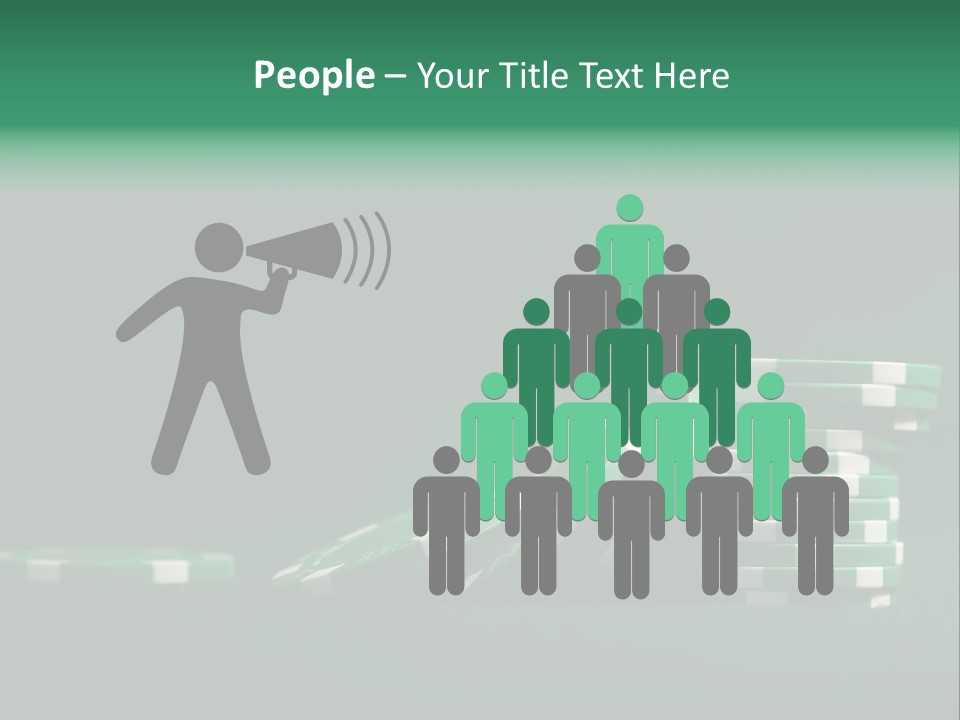 A Pile Of Green And White Poker Chips PowerPoint Template