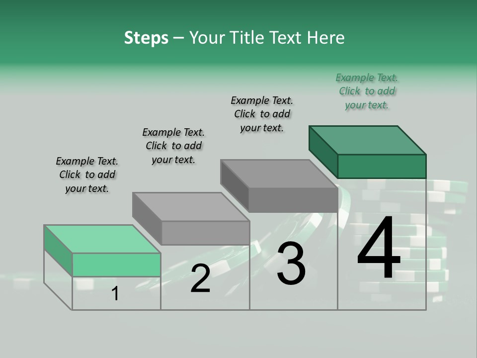 A Pile Of Green And White Poker Chips PowerPoint Template
